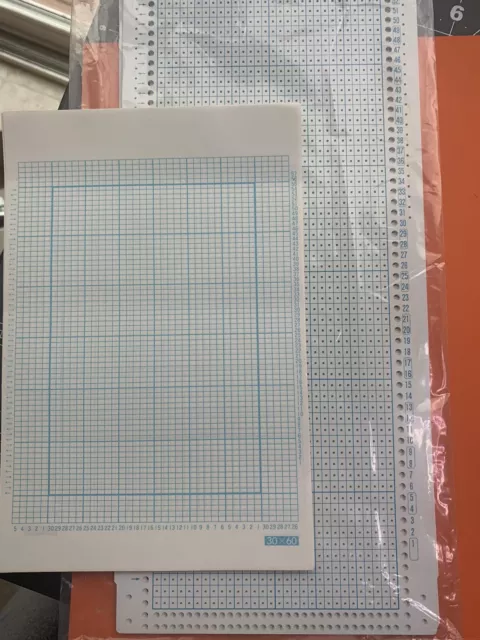 Silver Reed FINE GAUGE (30 ST) BLANK PUNCHCARDS W/ GRAPH PAPER - 10 Cards  F270