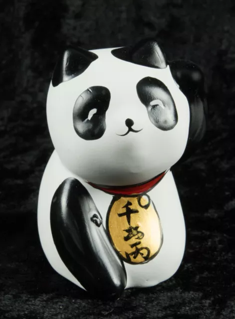 Figurine Panda -  Japonais - Statue en polyresine -Maneki-Neko-noir blanc -215