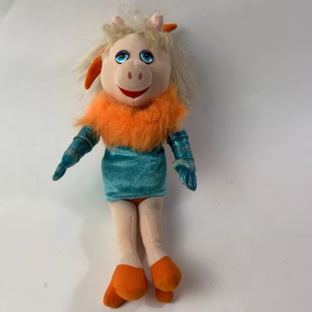 Vintage Jim Henson TM Miss Piggy Stuffed Plush Muppets Doll teal Dress