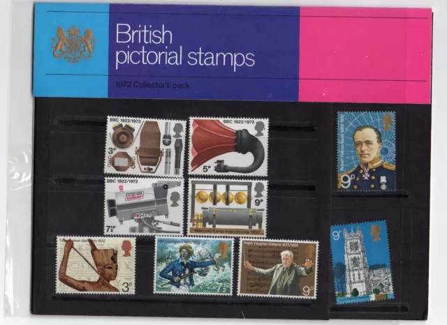 GB 1972 Royal Mail stamps Collectors pack. Year. VGC. Free postage!!