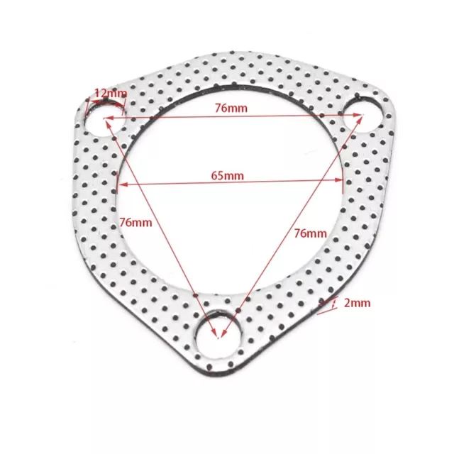 1pc 2.5" 63mm Universal Turbo Gasket Fitting Pipe Collector Flange Gasket 3 Bolt