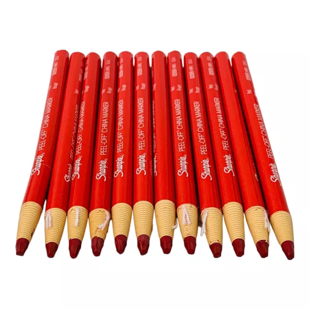 12 unidades Sharpie Peel-Off marcadores rojos de China Sharpie Pro lápiz de cera *LEER* 3