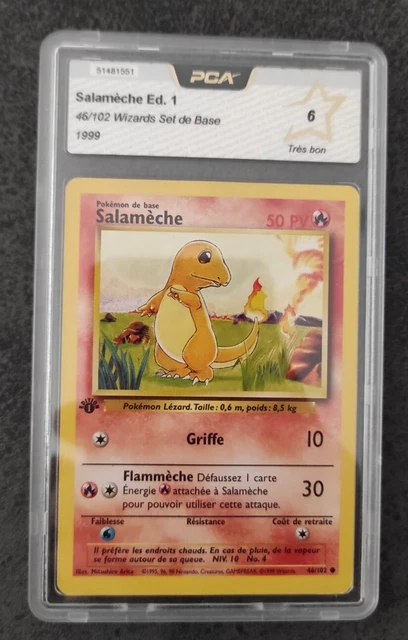 [PCA 6] Pokemon Salameche Card 46/102 - Base Set - Wizards Edition 1 FR