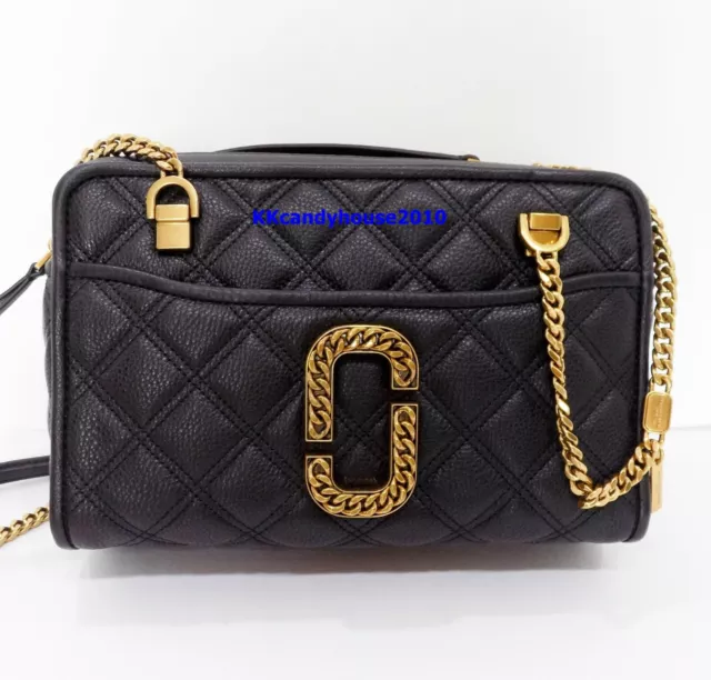 NWT MARC JACOBS The Status Quilted Leather Shoulder Bag ~ Black