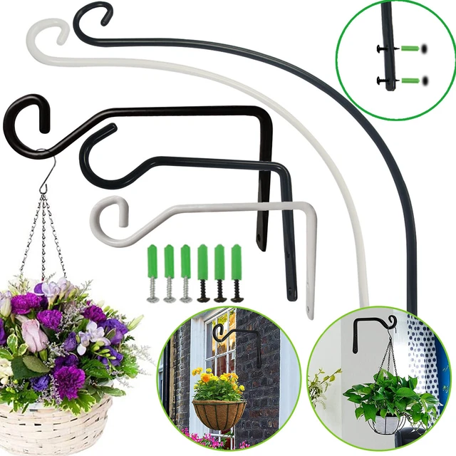 2 Stück Pflanzenhalterung Blumenampelhalter Eisen Wandhaken mit Dehnschraube