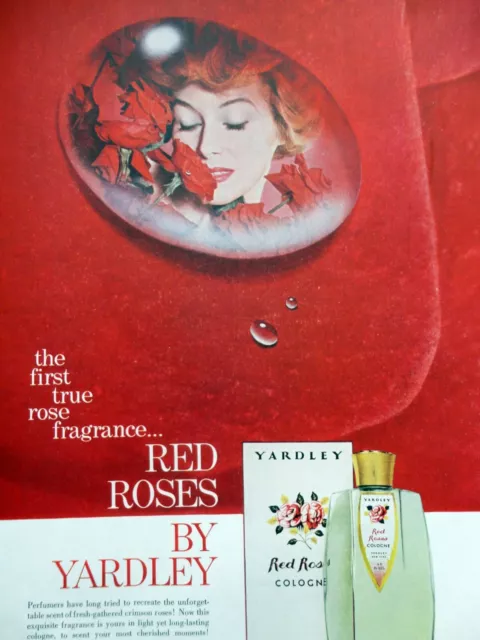 Vintage Print Ad Red Roses Perfume Yardley 1950'S / Buy 10 Get Free Shipping