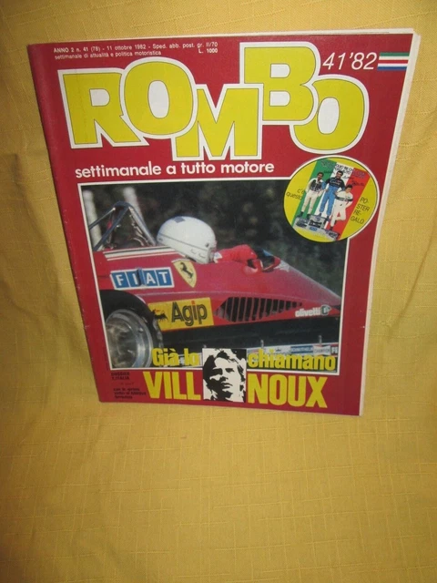 Magazine Dépliant Rhombus Auto Moto 41 11/10 1982 ferrari Villeneuve Arnoux F1