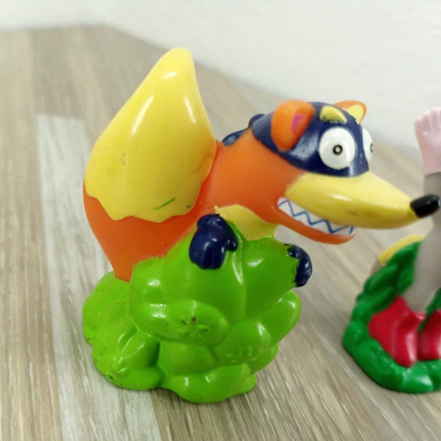 NICK JR DORA The Explorer Boots & Swiper Rubber Figure Toys