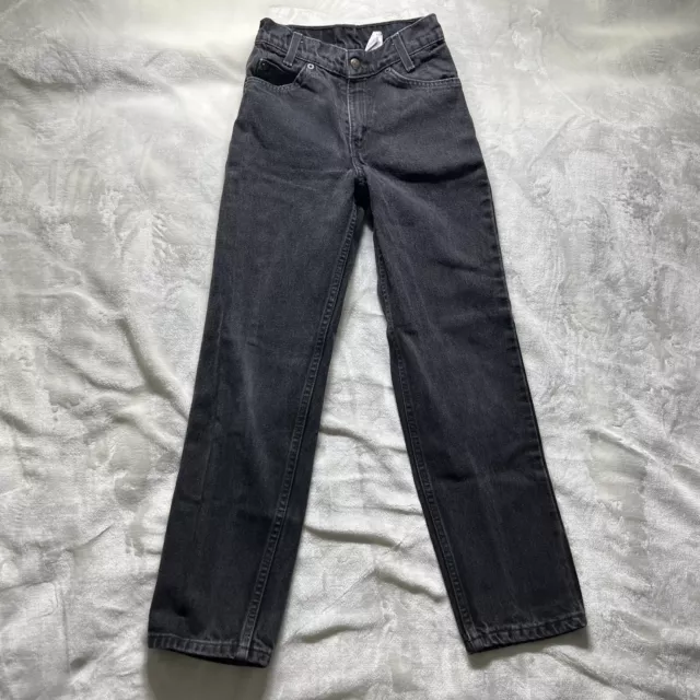 Vintage Levi’s 550 Black Faded Jeans Youth Size 12 Slim 24 X 24 Orange Tab 90s