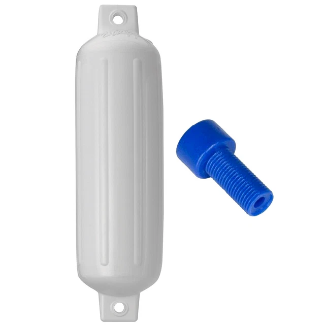 Polyform G-4 Twin Eye Fender 6.5" x 22" - White w/Air Adapter G-4-WHITE