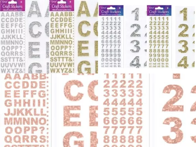 Bold Glitter Craft Stickers Letters and Numbers