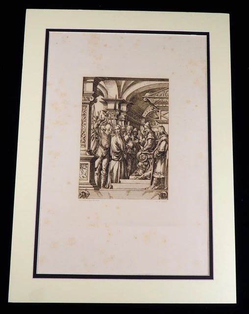 Old master print passion of jesus christ jewish rabbi antique holbein