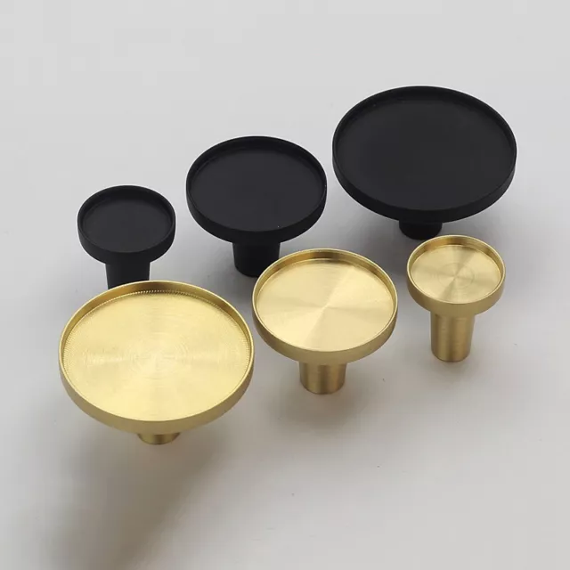 Brass Cabinet Knob Round Drawer Handle Door Cupboard Pull Home Hardware Decor