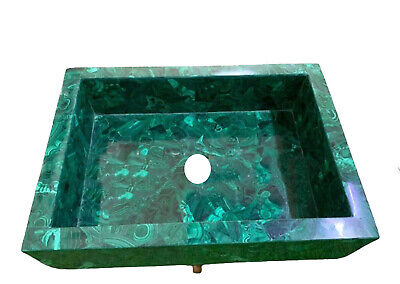 Lavabo/piscina de piedra preciosa de malaquita verde, hogar autocolorido,
