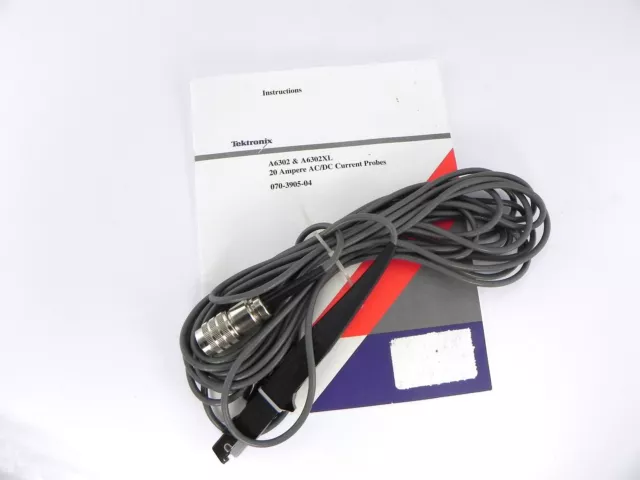 Tektronix A6302XL 20 Ampere AC/DC Current Probe with Instruction Manual