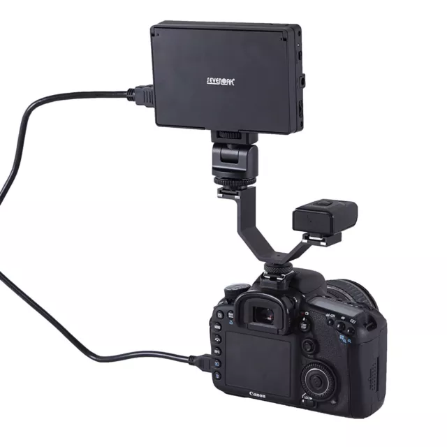Soporte de video doble Movo HVA20 para cámara réflex digital luz/micrófono/flash 3