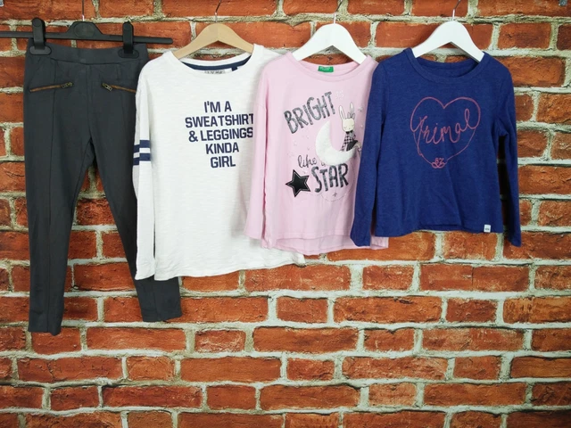 Girl Bundle Age 5-6 Year J Lewis Next Benetton Animal Leggings Sweater Tee 116Cm