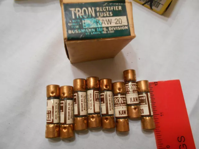 Lot Of 8 KAW-20 Bussman Tron Rectifier Fuses Buss 20 amp