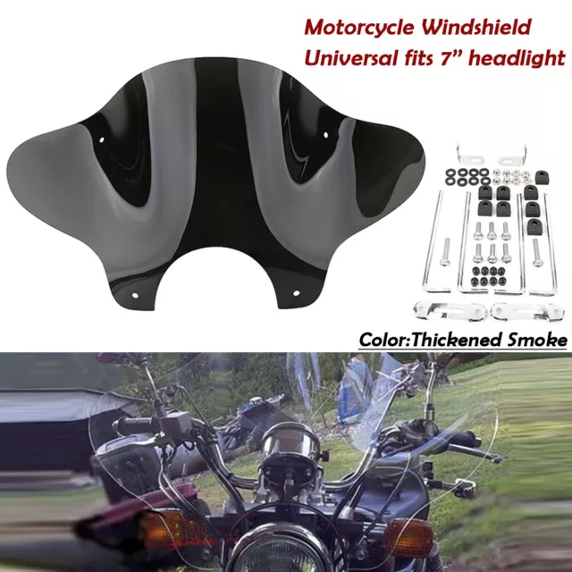 Universal Moto pare-brise Batwing déflecteur de vent Pour 7'' phare Yamaha Honda