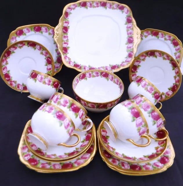 Royal Albert Crown China Old English Roses Tea set