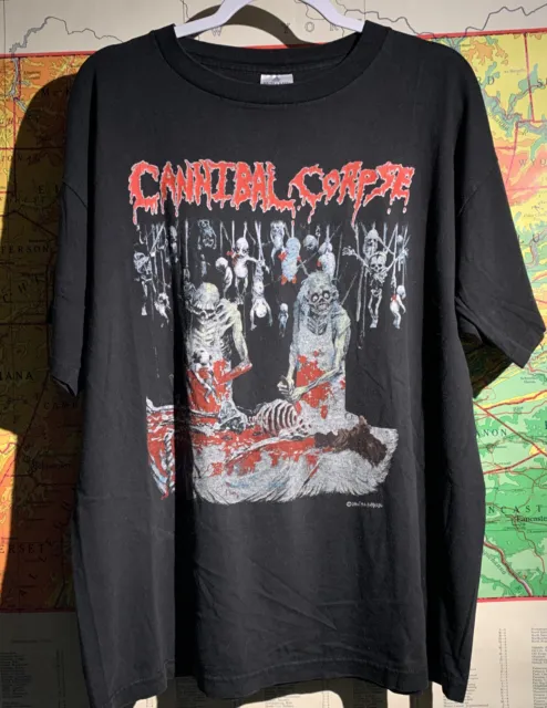 Vintage Cannibal Corpse T Shirt XL Butchered At Birth Pyramid 90s Death Metal