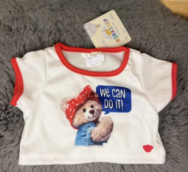 Build A Bear We Can Do It T-Shirt White & Red  NWT BABW