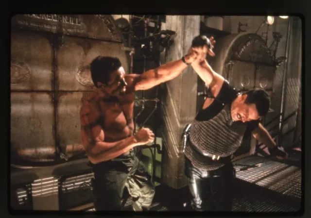 Arnold Schwarzenegger Vernon Wells Commando Fight Original 35mm Transparency