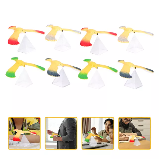 8 piezas juguete águila de plástico para pájaros de equilibrio