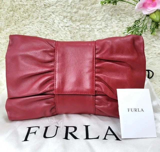 FURLA POCHETTE A forma di nastro Pelle rossa kawaii Alla moda