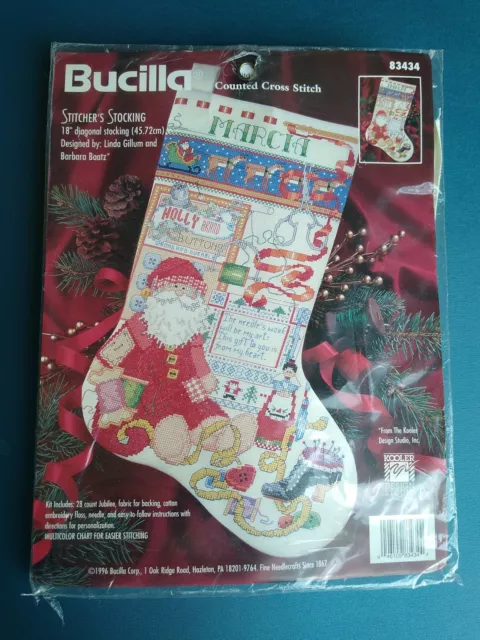 BUCILLA Santa Claus Medias Contadas Punto de Cruz Bordado 83434 Navidad 🙂