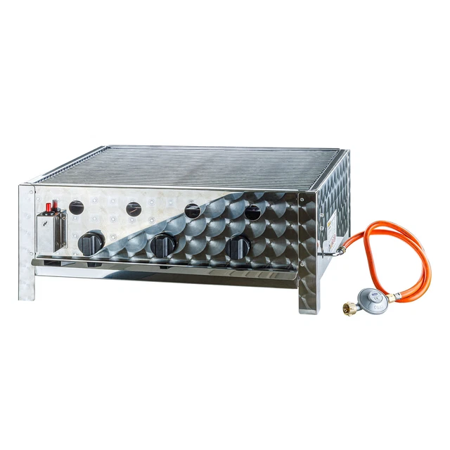 Gasbräter Gasgrill mit Grillrost DGB3 Gastrobräter Tischgrill 3-flammig 2