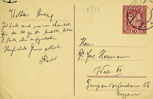 Österreich Tschechisch 1915 WWI 10h Krone Postal Karte Von Aussig Sich Wien
