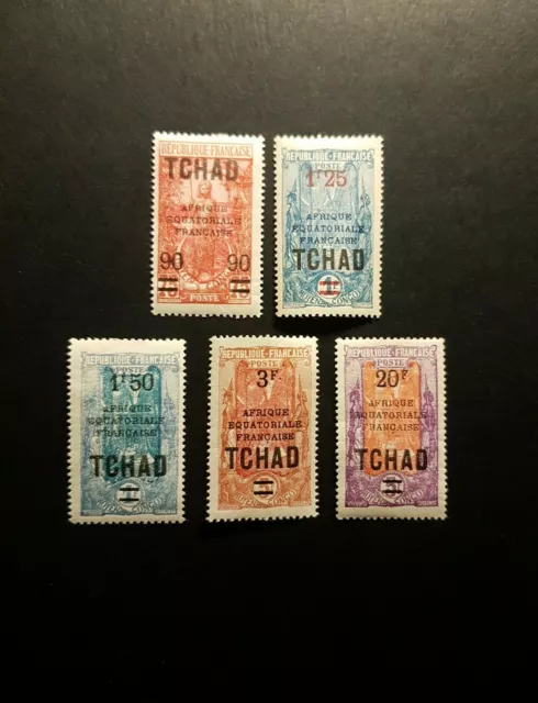 Briefmarke Frankreich Kolonie Tschad N° 47/52 Neu MH 1926 Mangel Der N°51