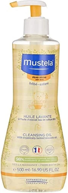 Mustela Cleansing Oil For Dry Skin 500Ml, (Pack of 1)