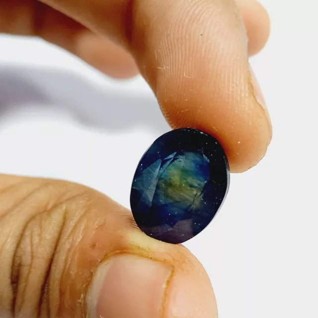 CERTIFIED Natural Ceylon Blue Sapphire 12 Ct Faceted Oval Shape Gemstone a143