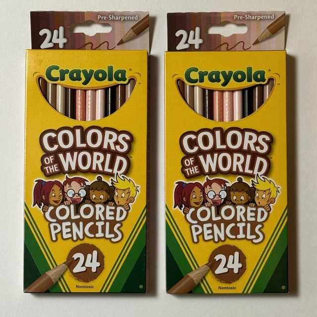 CRAYOLA COLORS OF the World Colored Pencils 24 Pack x2 (48 Pencils