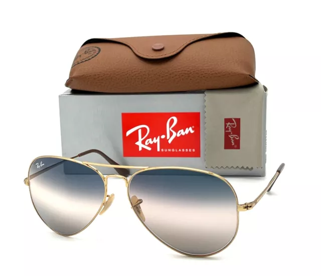 Ray Ban AVIATOR RB3689 001/GE Arista / Pink Gradient Blue 62mm Sunglasses