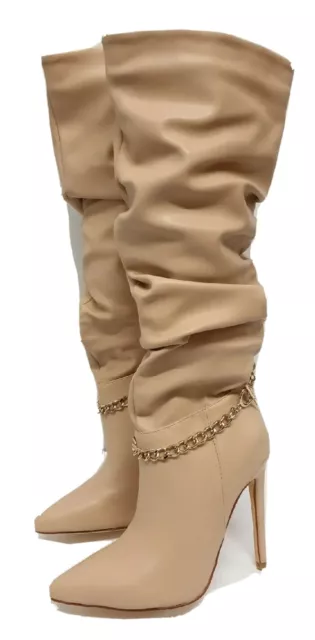 Adela Green Textured Zip Front Stiletto Ankle Boots
