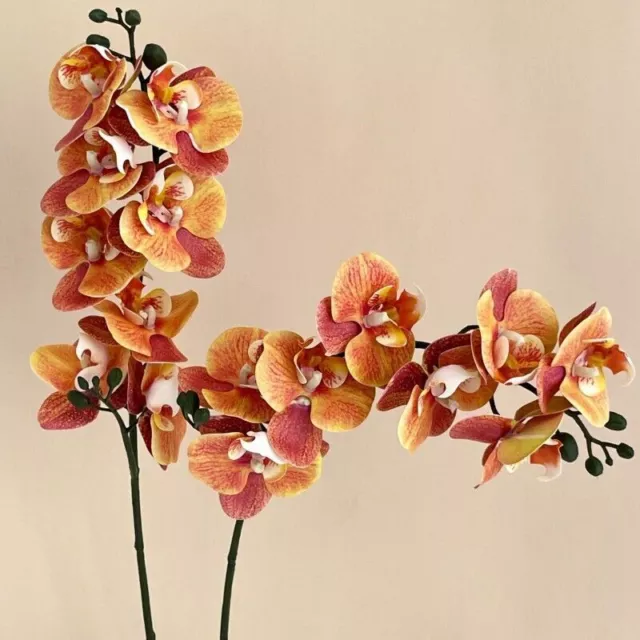 3D Phalaenopsis Home Decor 8 Head Artificial Butterfly Orchid Fake Silk Flowers 2