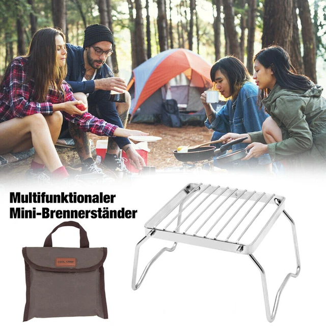 Holzkohlegrill Mini Tragbarer Klappgrill Camping Tischgrill BBQ Grill Silber DHL 2