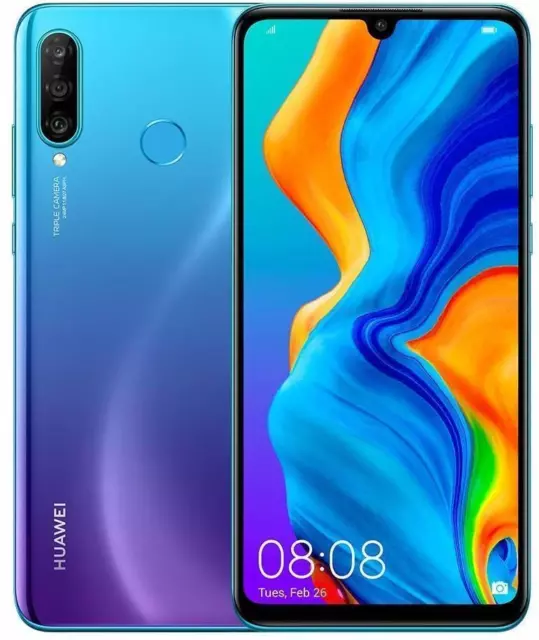 Huawei P30 Lite New Edition Dual Sim MAR-LX1B 256GB Peacock Blue Neu versiegelt