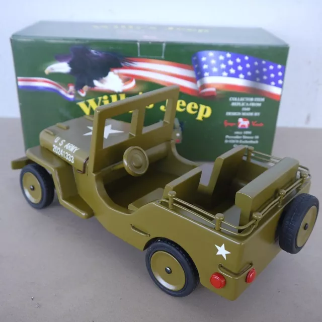 US Army Willys Jeep Collector Item Holz Wood Stück Sammlerstück Hugo Koch oliv 2