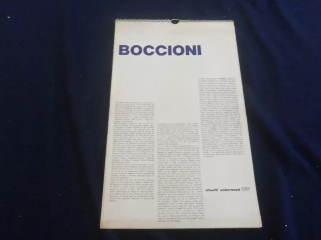 1968 Boccioni - Olivetti Underwood Calendar - Great Paintings - St 2648N