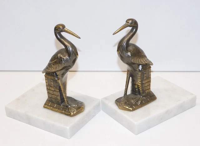 franjou Hyppolyte Moreau - Serre-livres (2) - Bronze doré - Serre livres Art déco