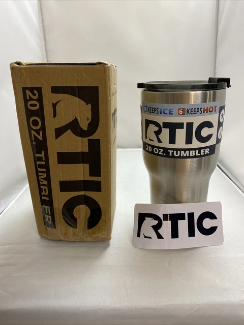 RTIC 20 oz Insulated Tumbler Stainless Steel Travel Mug W/ Lid - Stainless