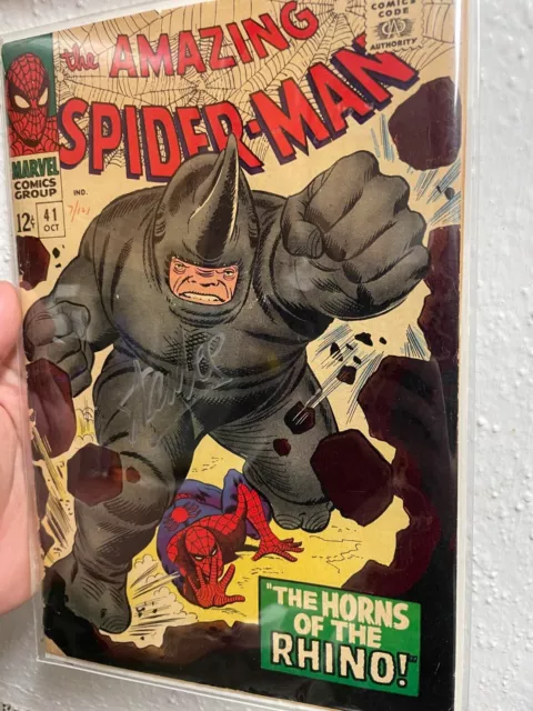 Amazing Spider-Man #41 The Horns Of The Rhino Signed By Stan Lee