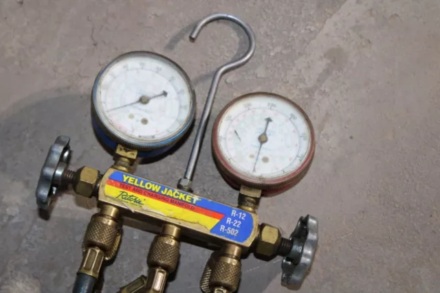 Yellow Jacket Test and Charging Manifold Gauges R-12 R-22 R-502