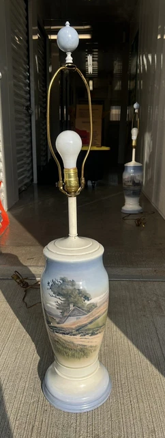 Royal Copenhagen hand painted vintage large lamp