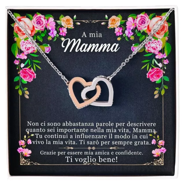 Collana Donna A mia Mamma Argento Regali per lei - Cofanetto con DEDICA incluso