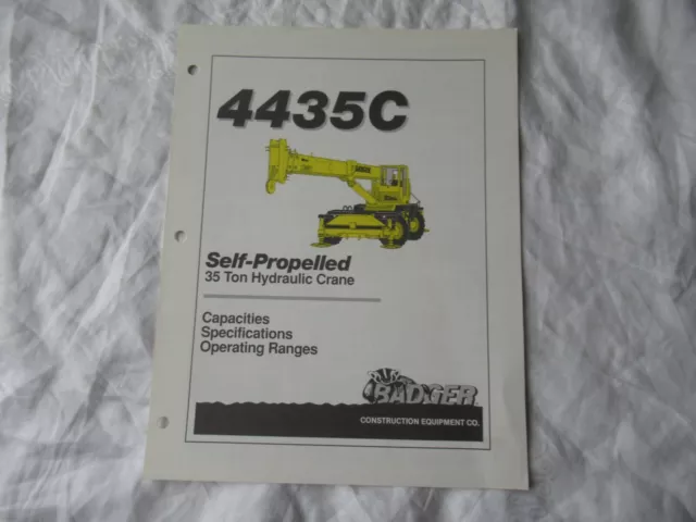 Badger 4435C hydraulic crane brochure